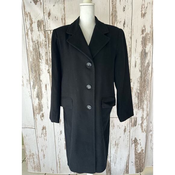 Dumas Jackets & Blazers - Vintage Dumas Black Cashmere Blend Overcoat Long Coat Size 14